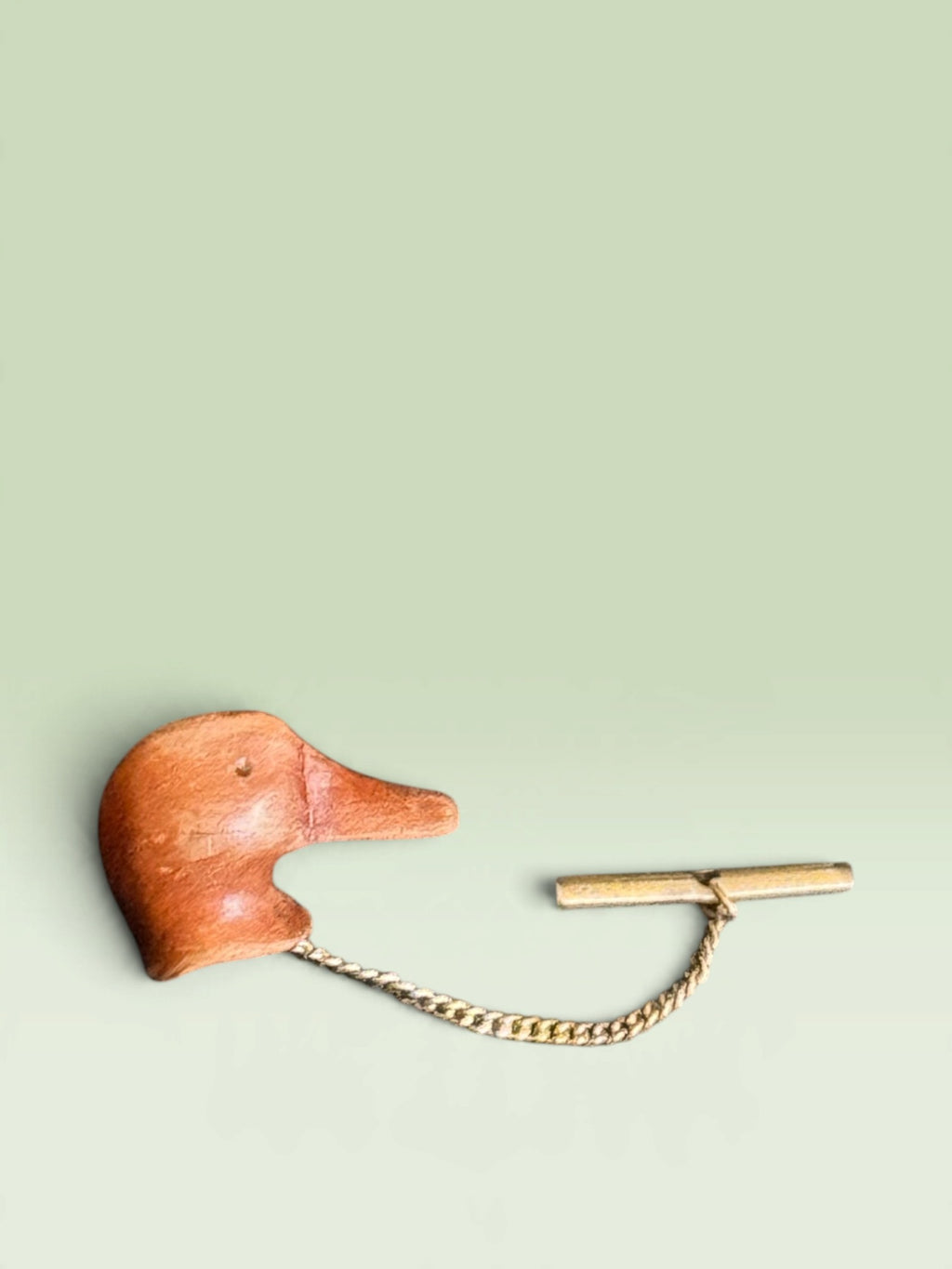 Vintage Duck Head Tie Tack with Chain