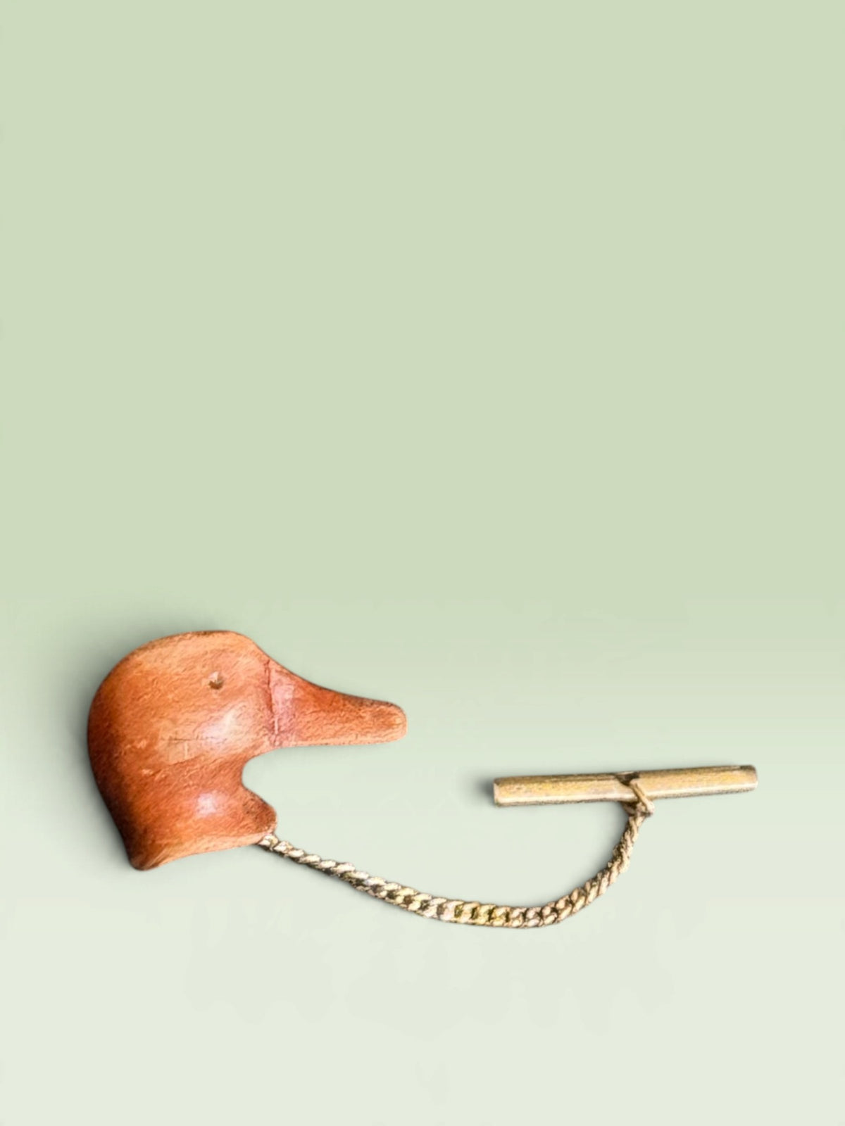 Vintage Duck Head Tie Tack with Chain