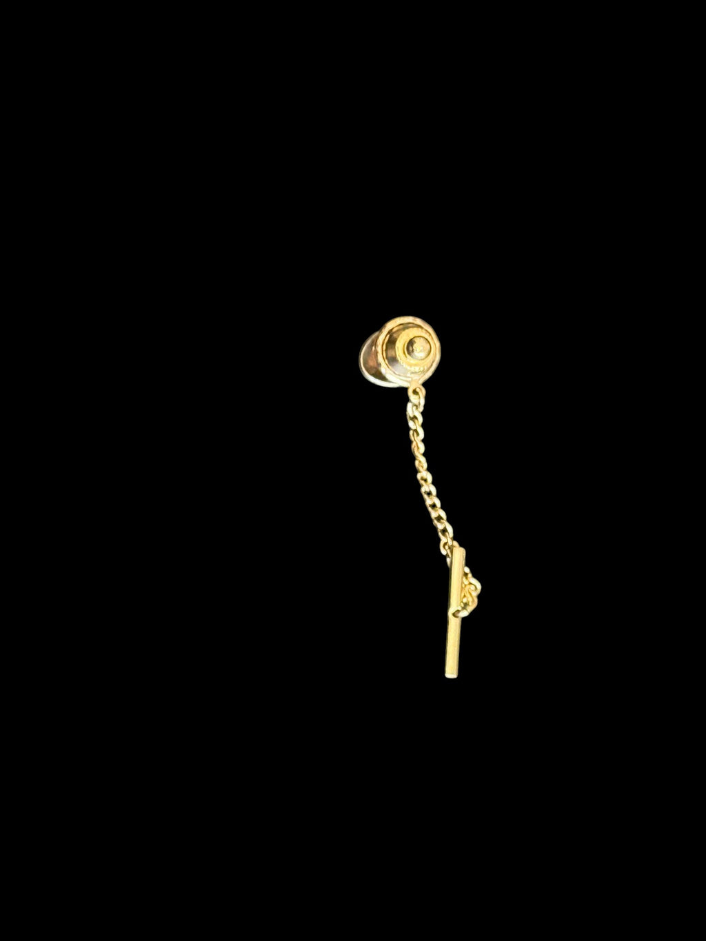 Vintage Faux Pearl Tie Tack with Chain
