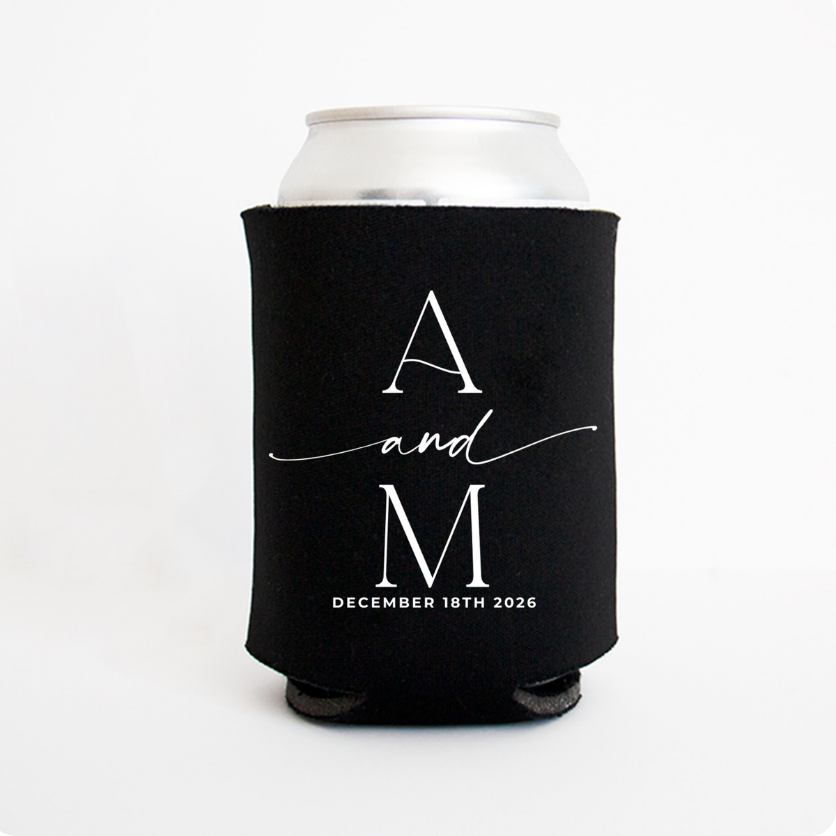 Monogram Wedding Can Cooler