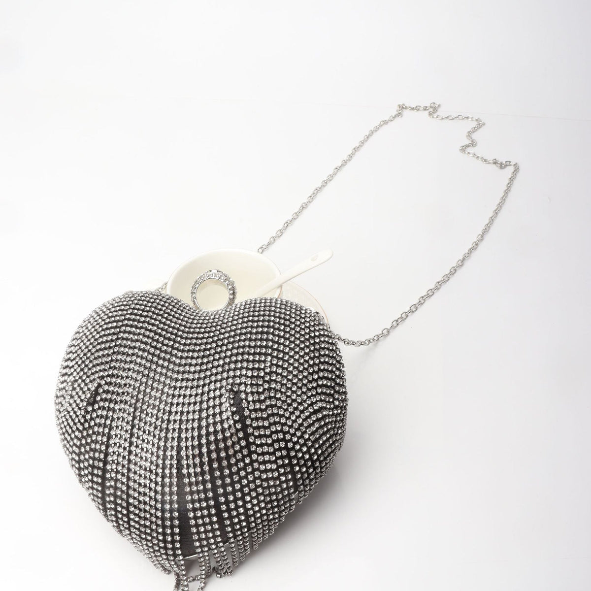 Rhinestone heart bag, another view