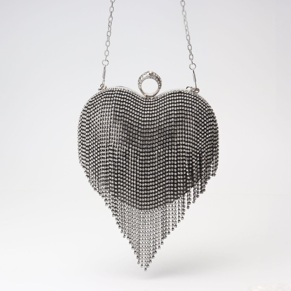 Rhinestone heart bag, another view