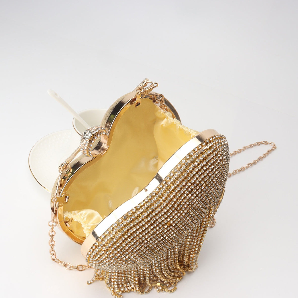 Rhinestone heart bag, another view