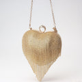 Rhinestone heart bag with fringe