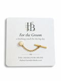 Vintage Faux Pearl Tie Tack with Chain