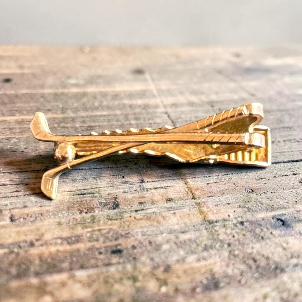 Vintage Crossed Golf Clubs Tie Clip