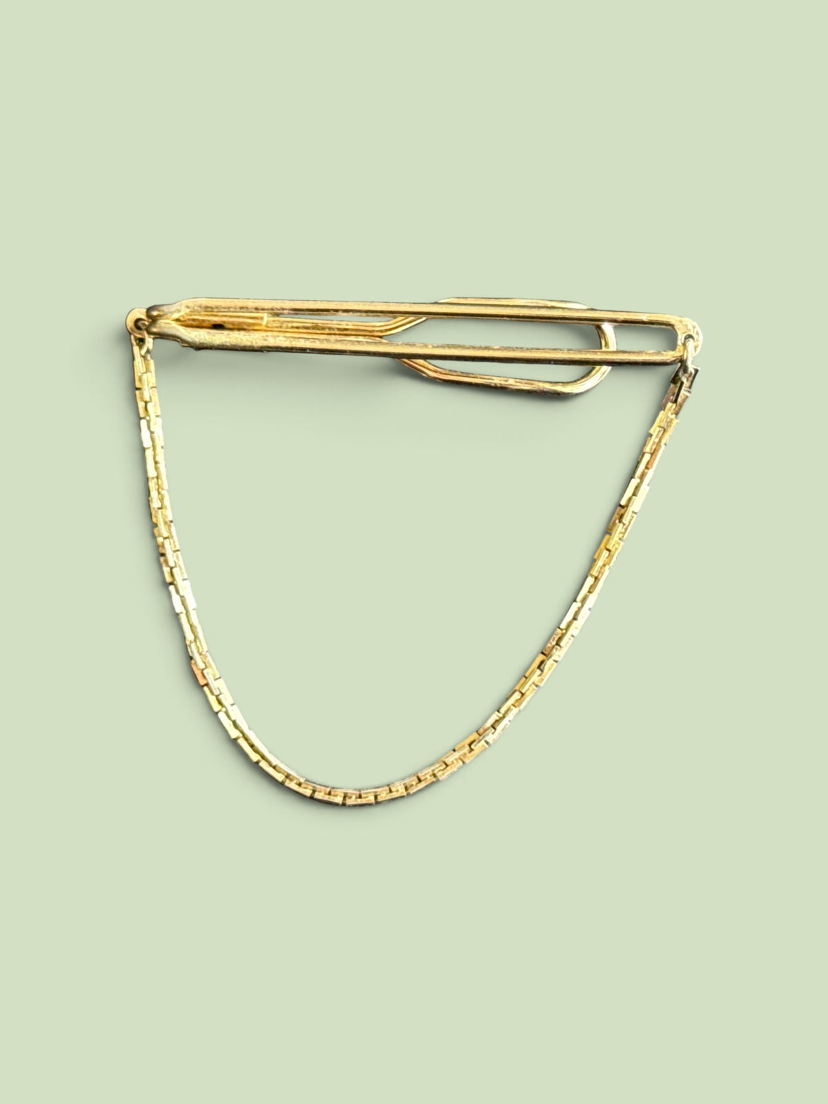 Vintage Swank Tie Clip with Box Chain