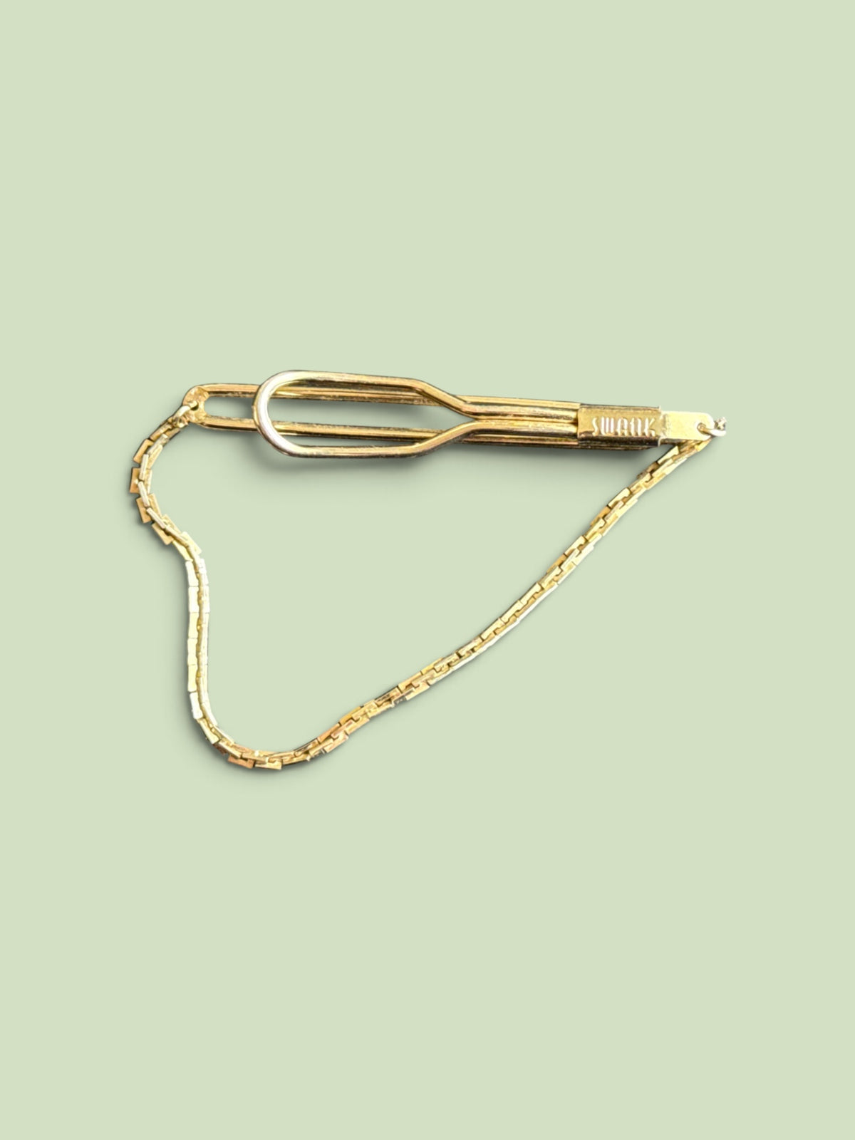 Vintage Swank Tie Clip with Box Chain