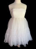 Altar'd State white strapless sparkle tulle mini dress