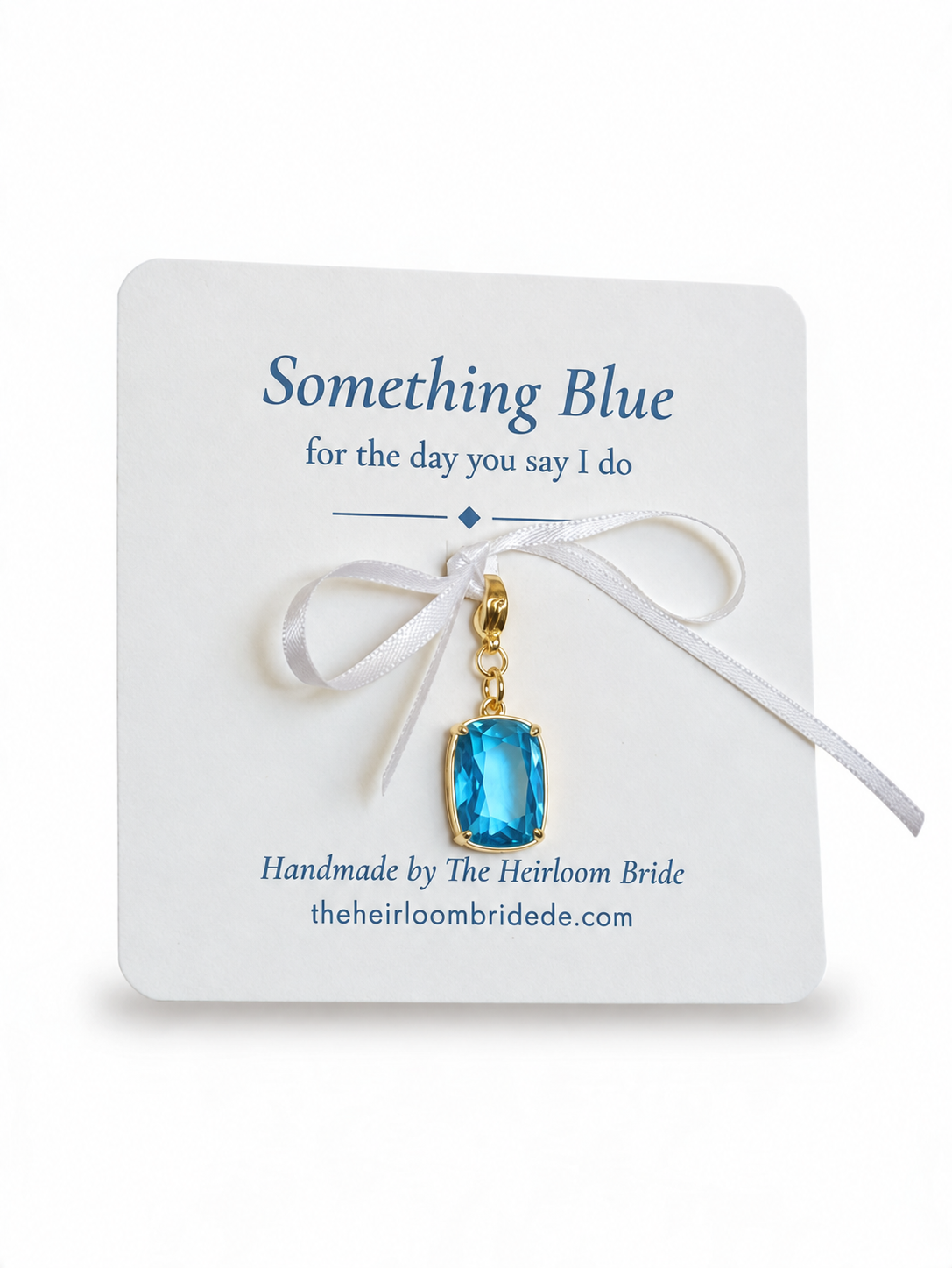 Something blue crystal charm, detail