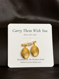 Handmade double photo locket pin with pearls