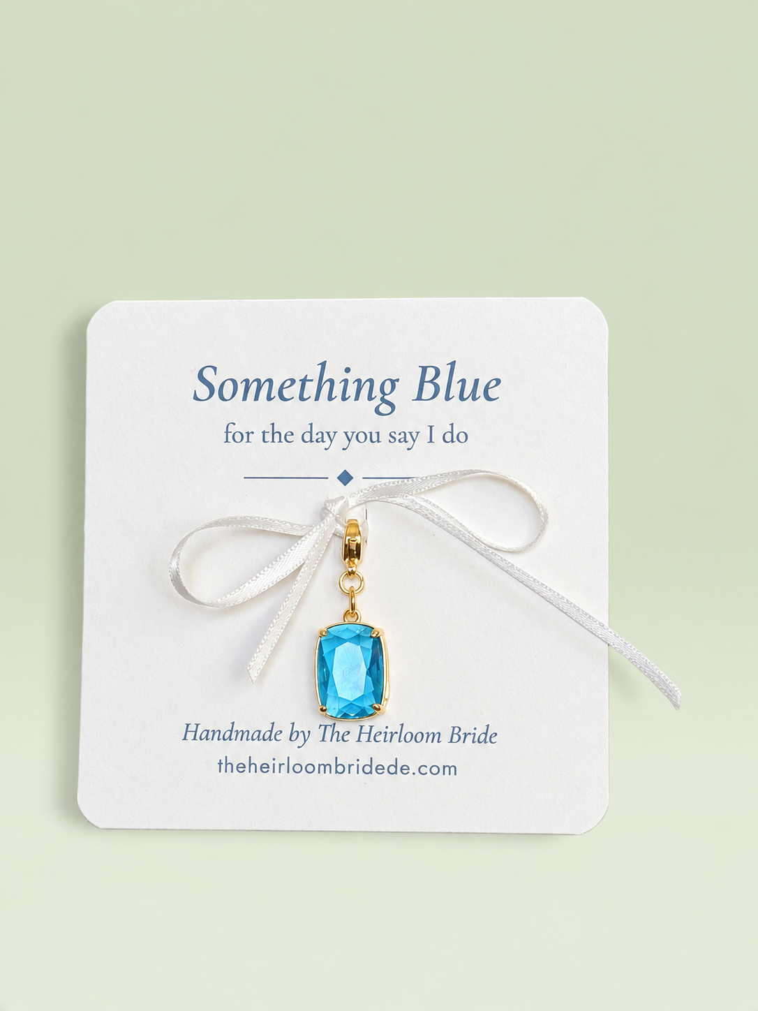 Something blue charm on keepsake card