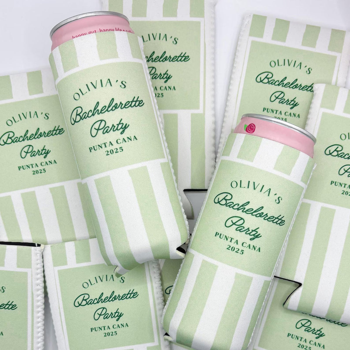 Striped Slim Can Cooler